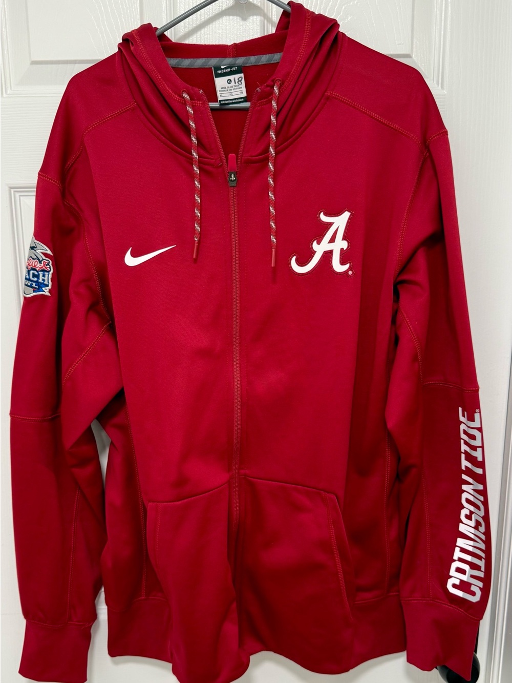 Nike Crimson Hooded Zip Jacket with 'A' Logo